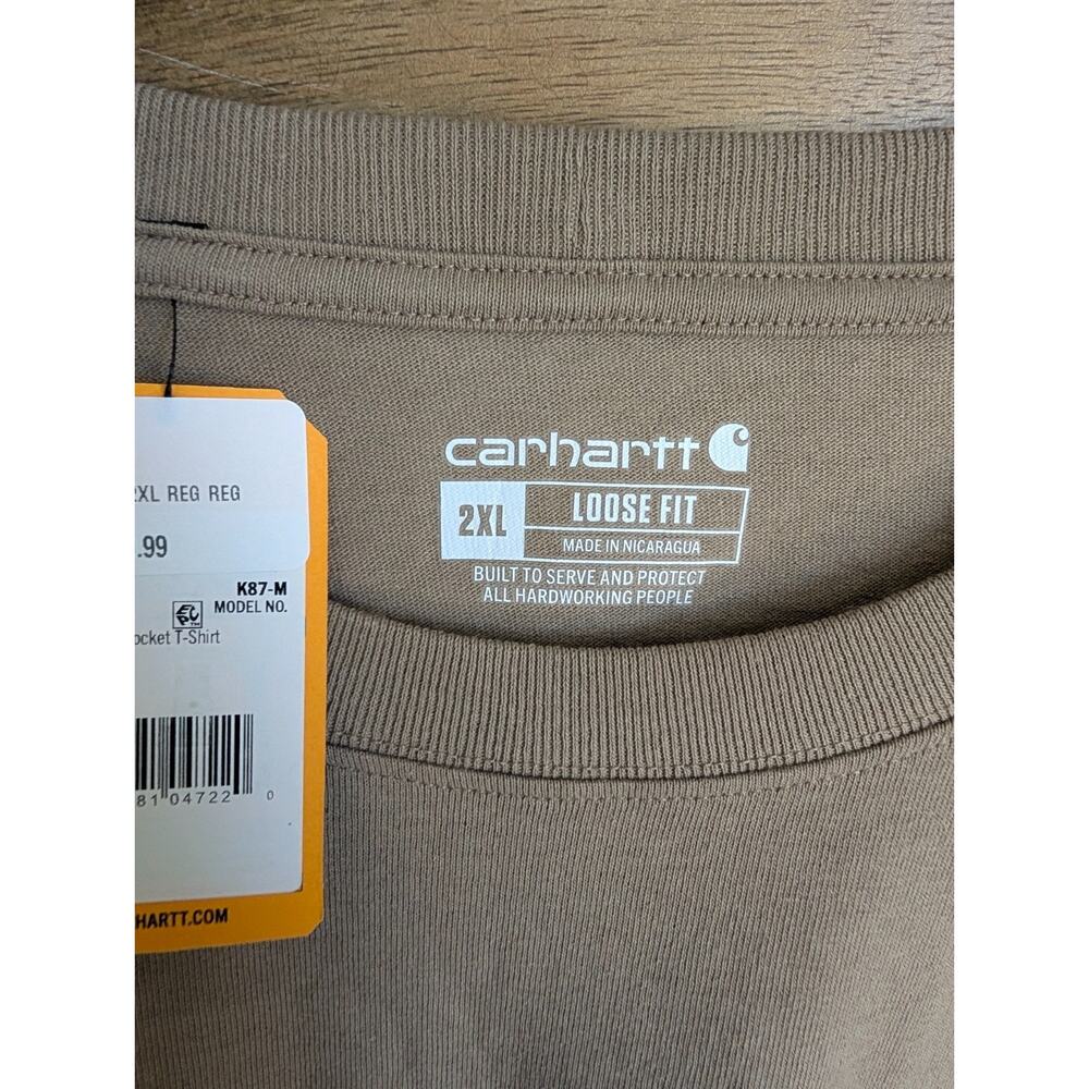 NWT Carhartt T-Shirt Mens 2XL Desert Loose Fit Heavyweigh Short-Sleeve K87-DES - Picture 3 of 6